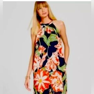 Isani for Target Blue Floral Halter Tie Neck Mini Dress XL
